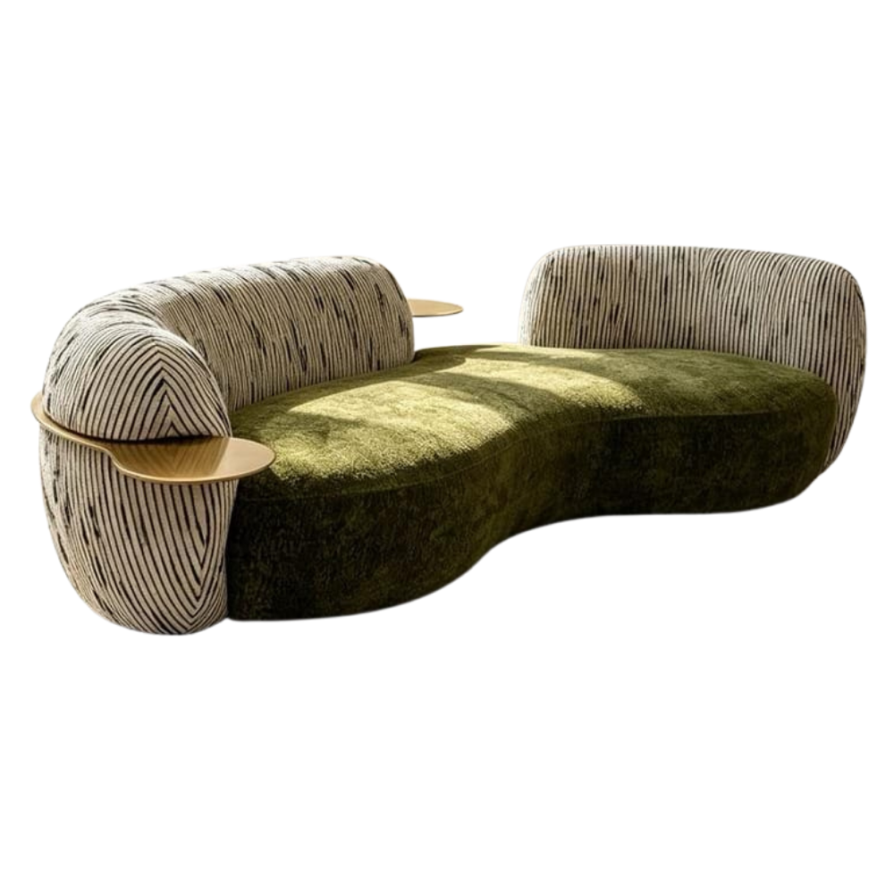 Kabil Curved sofa with Pvd stainless steel handle Kabil Curved sofa with Pvd stainless steel handle