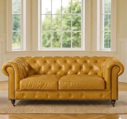 Kabil Kabil Modern2 Seater Classic Design Leatherette Luxury Chester Sofa Set with Button Tufted